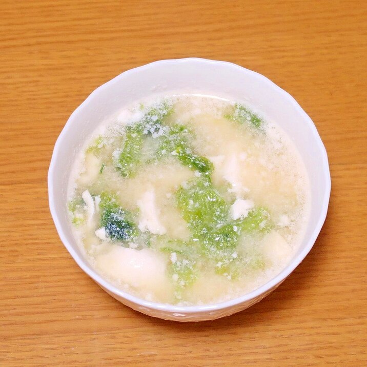 おぼろ豆腐とアオサのお味噌汁☆お手軽だし要らず